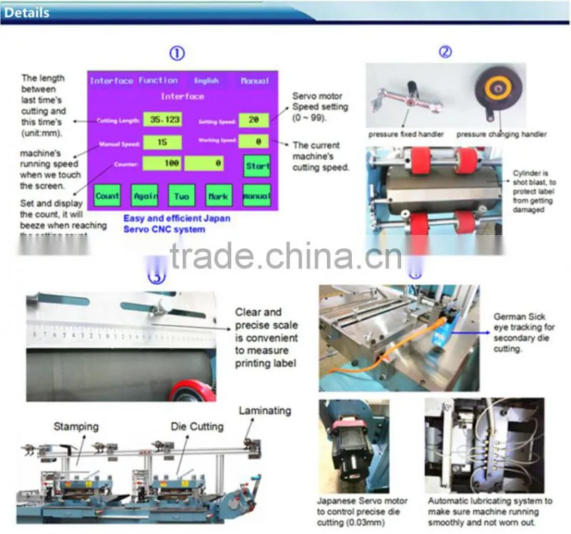 CH-250 top quality vinyl label paper press machine with die cutting