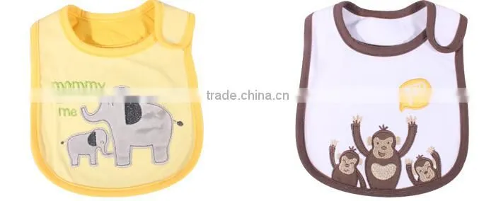 2014 latest and cute design styles embroidery baby bibs
