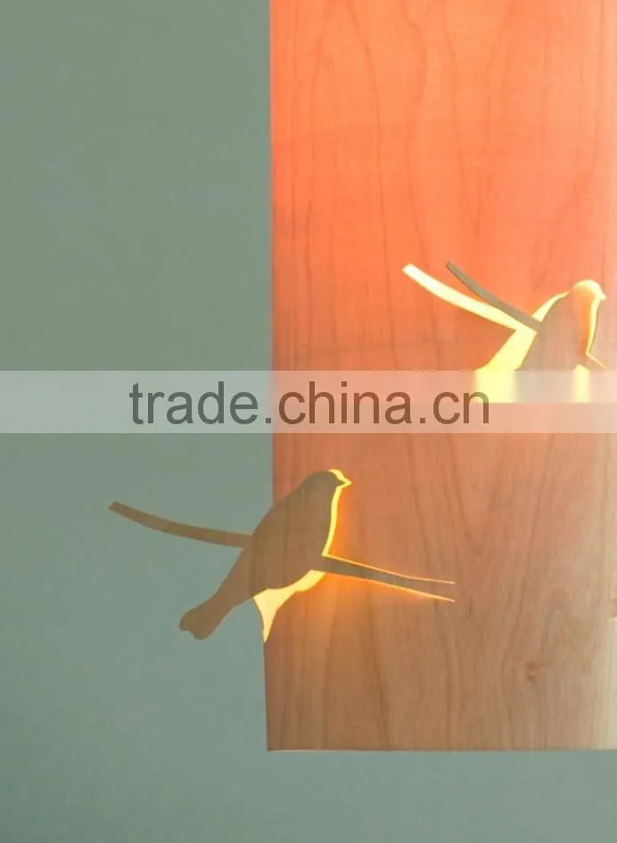 wooden lamp wooden bird light