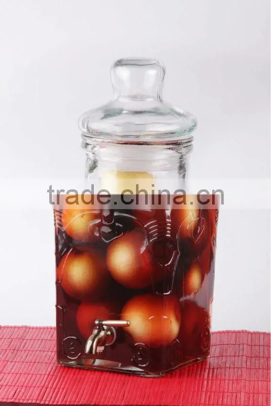 airtight clear hot-sale glass dispenser with metal rack