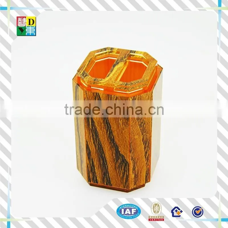 High quality wood grain acrylic bathroom set for hotel /2015fashion acrylic supplies for hotel equipment in wholesaler price