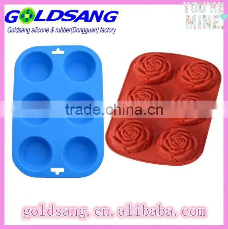6 cave round microwave safe silicone baking mold