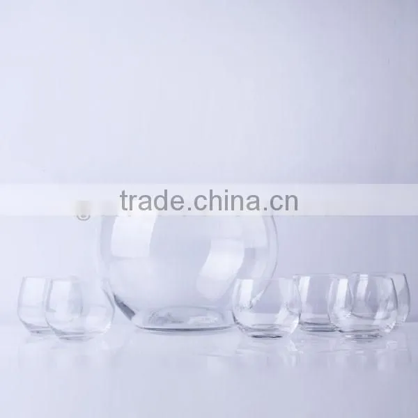 8pcs glass punch bowl set