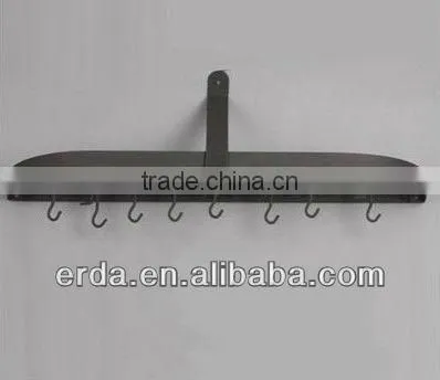 Black Metal Wall Pot Rack w/ 12 Hooks
