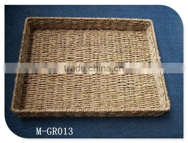 Round sea grass basket & straw basket & couch grass basket