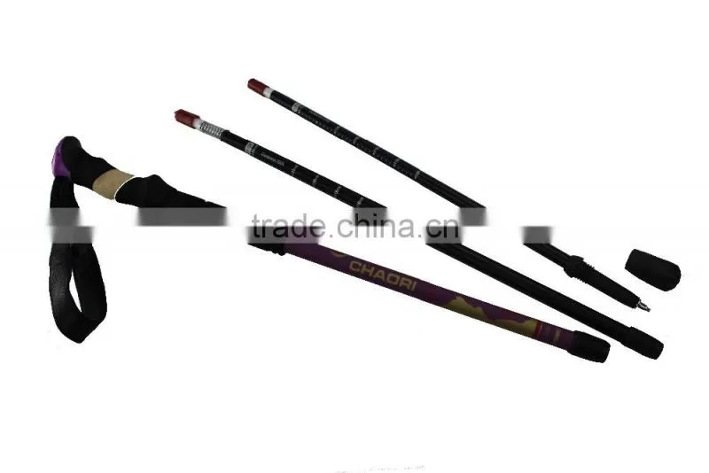 Trekking walking poles with super long EVA, internal lock, anti-shock, oxidation SZ15341