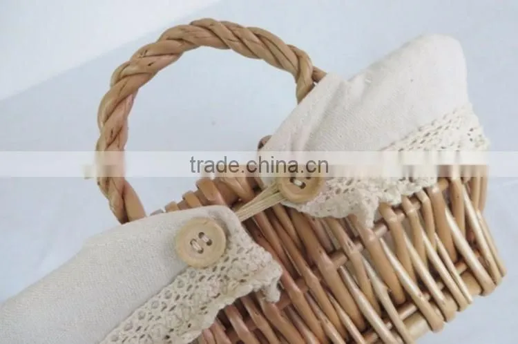 Wholesale China cheap fancy wicker woven empty fabric gift storage basket