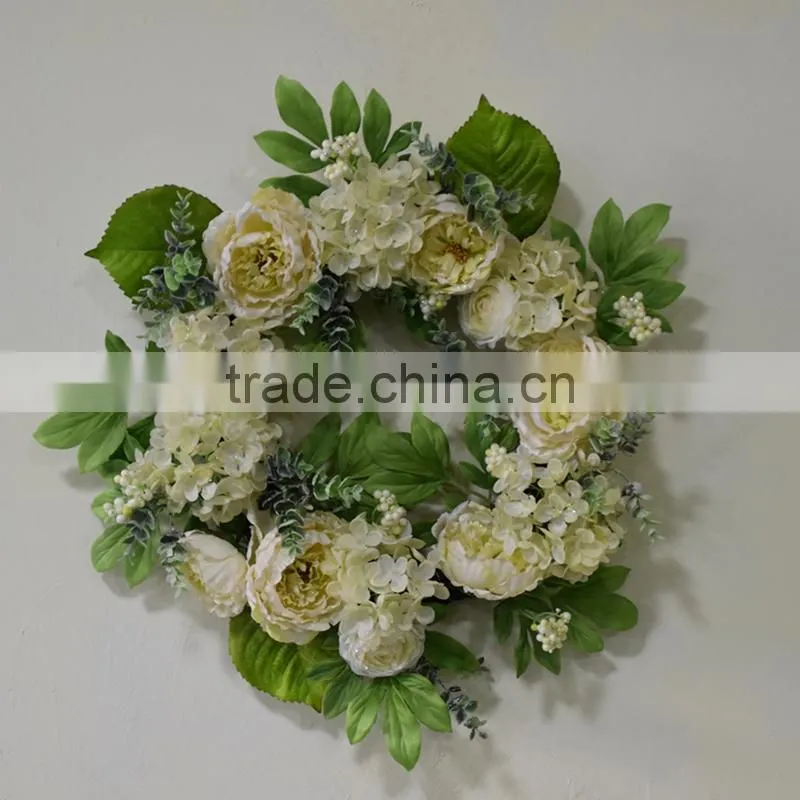 2016 new design christmas flower wreath cheap artificial christmas wreath