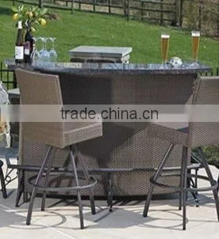 balcony Outdoor Furniture Leisure Rattan Bar Set