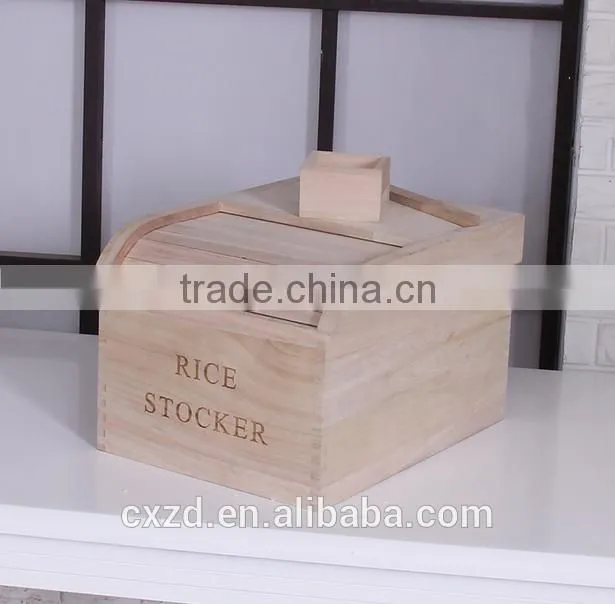 2016 new product wooden storage rice container