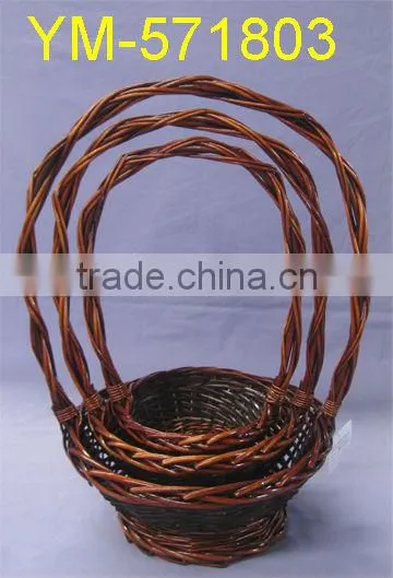 Small Willow Flower Basket wit High Handle