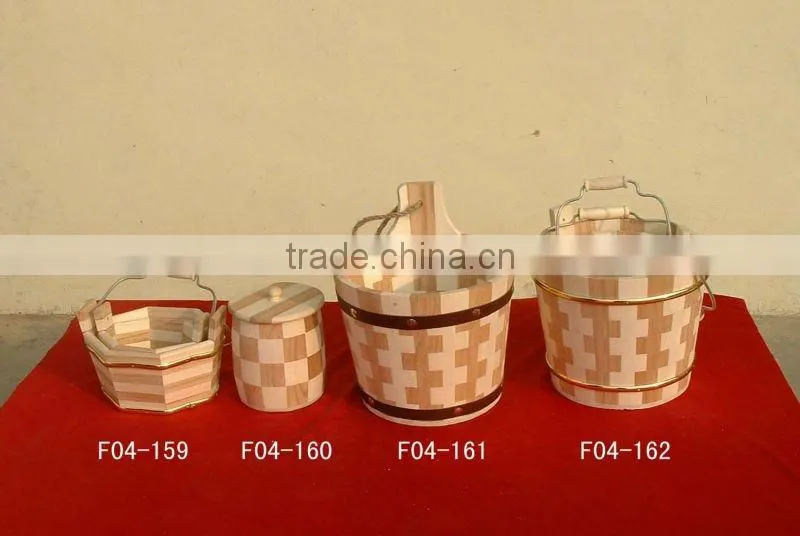 small cheap wooden bucket for decoration