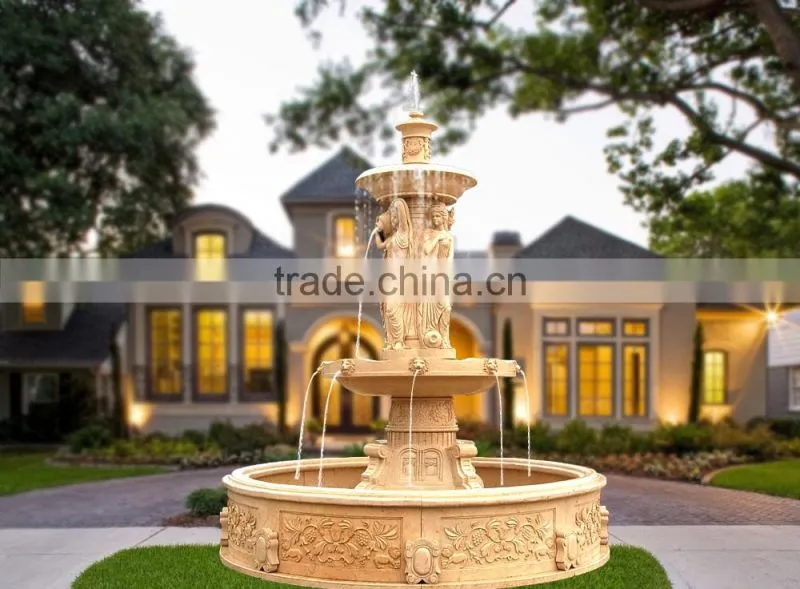 Hot Selling Stone Carving Marble Four Season Ladies Big Water Fountain