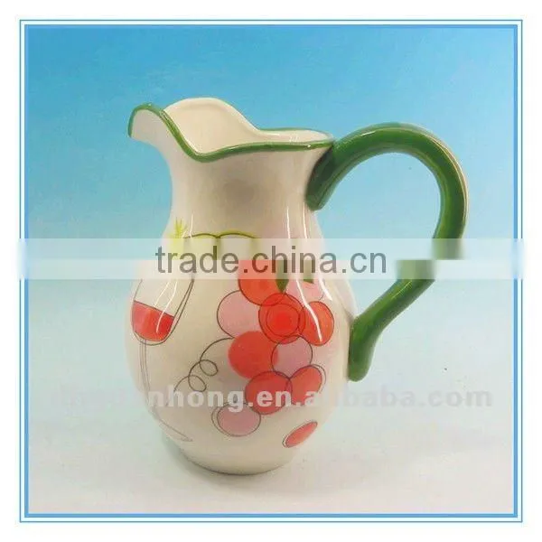USA hot sale huge yellow DeHua ceramic beer pitcher with handle