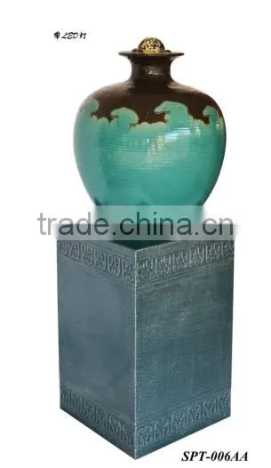 indoor or outdoor beautiful green glaze water fountain chinese vase decor