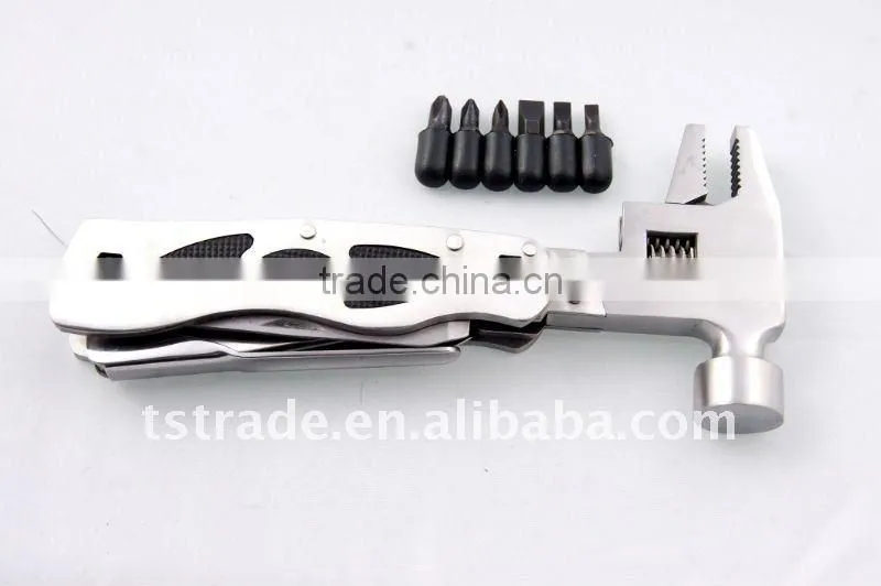 2014 New product:11 multi tool stainless steel hammer promotion gift hammer multi hammer tools with flashlight