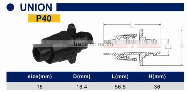 TY High quality PP compression fittings UNION eco-friendly Cheap Price Full Size factory price list discount