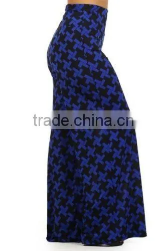 New Plus Size Printed Wide Leg Fold Over High Waist Palazzo Flare Lounge Pants