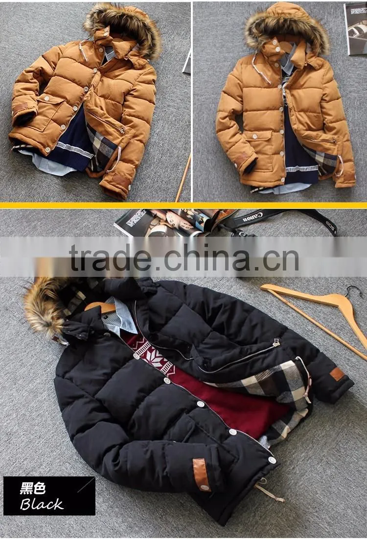 Manufactorying China Supplier 2016 Fashion thicken Cheap Men Winter Coats with hoodie