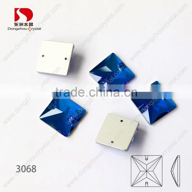sapphire square crystal stone beads sew on flat back jewelry accessories rhinestones
