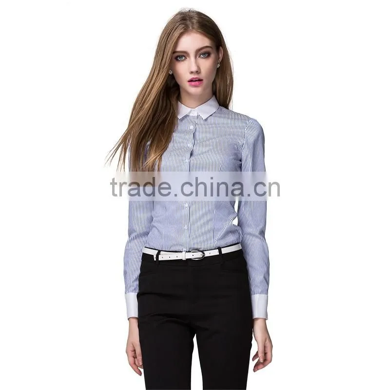 made to measure slim fit cotton dress shirt for elegant business lady