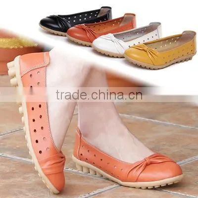 MLS11098 best quality low price leather soles ladies flat shoes