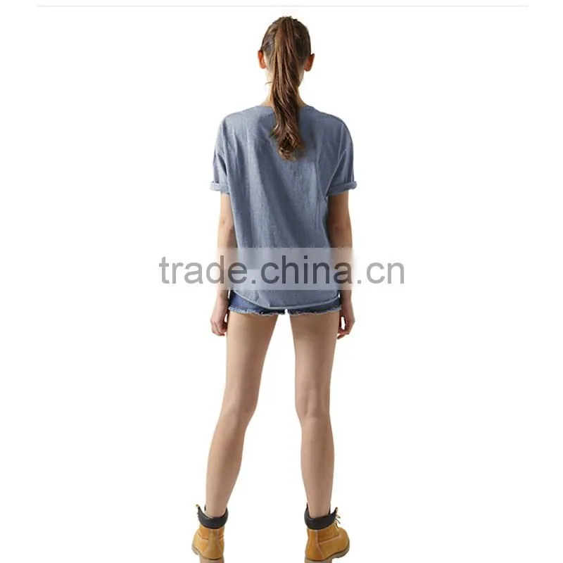 fashion design print tshirt slim tshirt for ladies