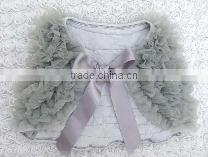 2014 hot sale wholesale sweet girls fashion chiffon ruffle shawls 0-7 yrs old