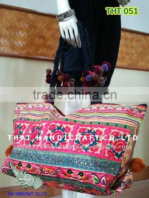 Thai Embroidered HMONG Hill Tribe Tote Hand Bag