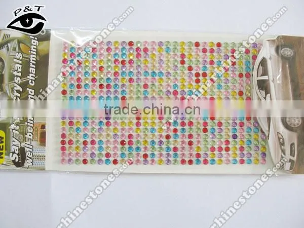 5MM Self adhesive Rhinestone stickers acrylic gemstone sticker car stickers