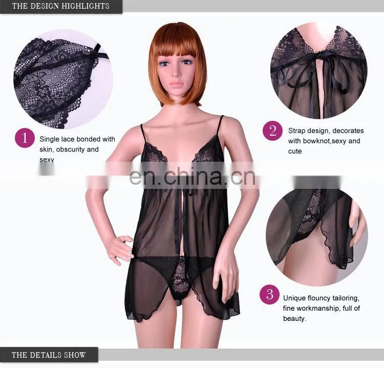 Modern Hot Sexy Women Transparent Sexy Night Dress Mature Lingerie