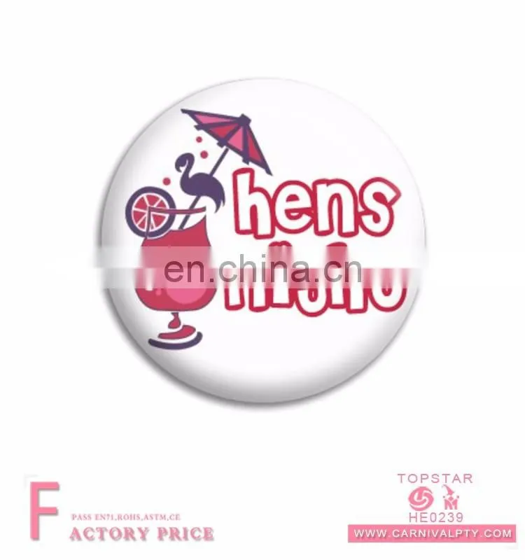 Party favor lapel pin badges enamel pin satin badges custom button pin maker