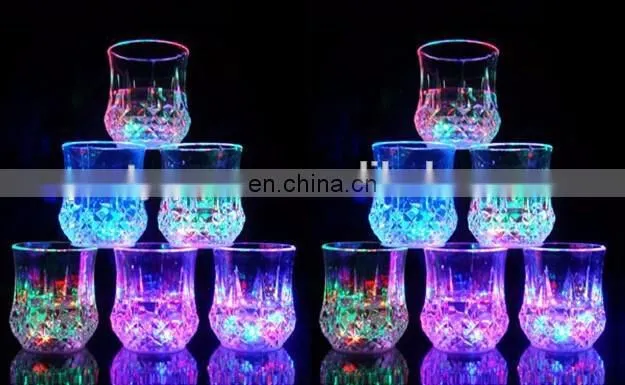 Eco friendly LED automatic lighting liquor cup for bar 200ml