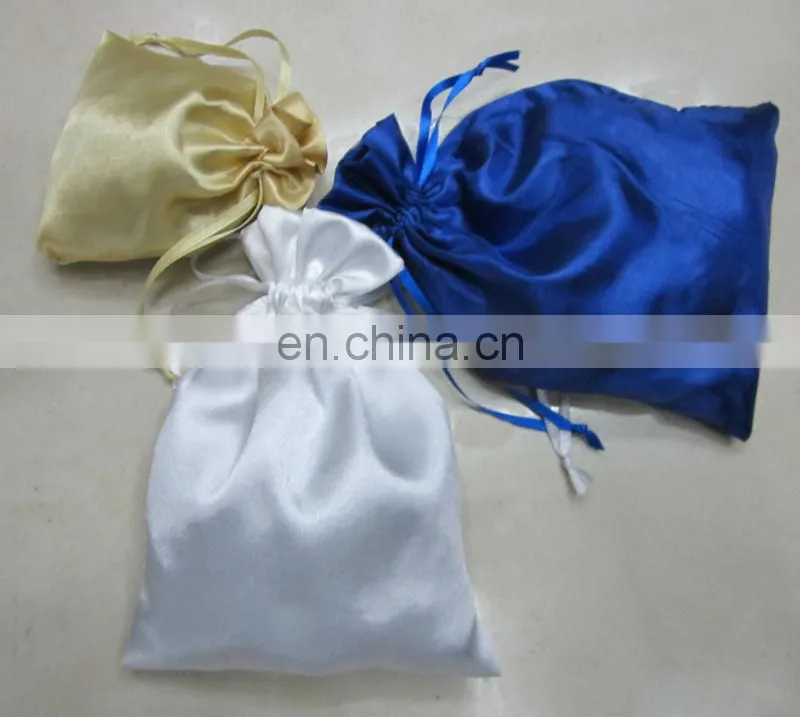 customized satin drawstring bags soft satin drawstring gift pouch