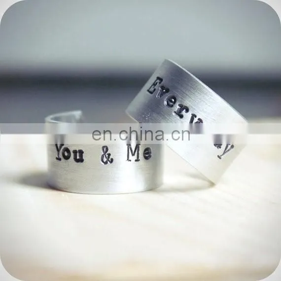 Fashion wholesale adjustable engraved you and me gay couple ring for lovers