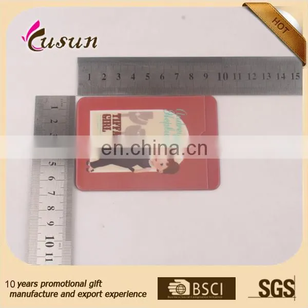 high quality horizontal waterproof clear soft pvc color printing fancy id card holder