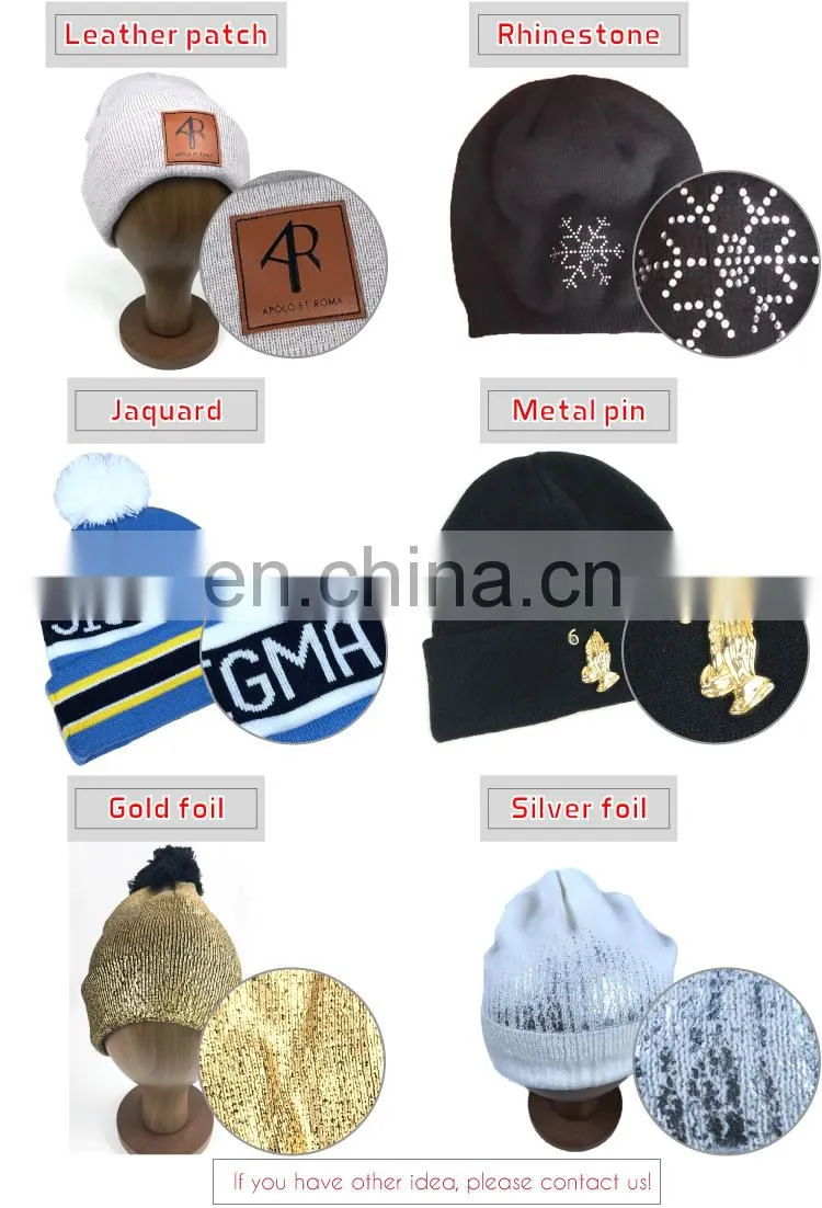 Wholesale men's merino wool knit beanie hat