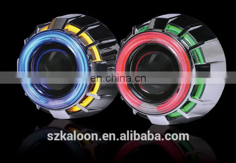 2.5" hid xenon halo projector headlights for h1 h4 h7 with ccfl angel eyes