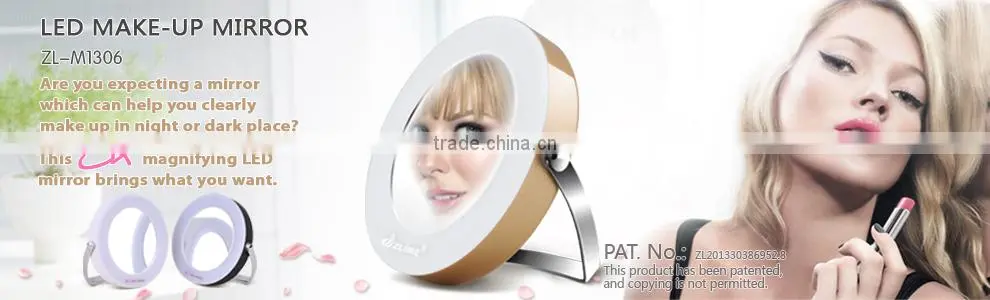 Makeup mirror stand round compact mirror 3X magnifying mirror with LED Light ZLIME ZL-M1306