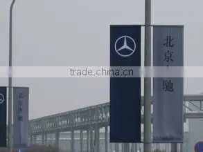 Outdoor lamppost hanging flag