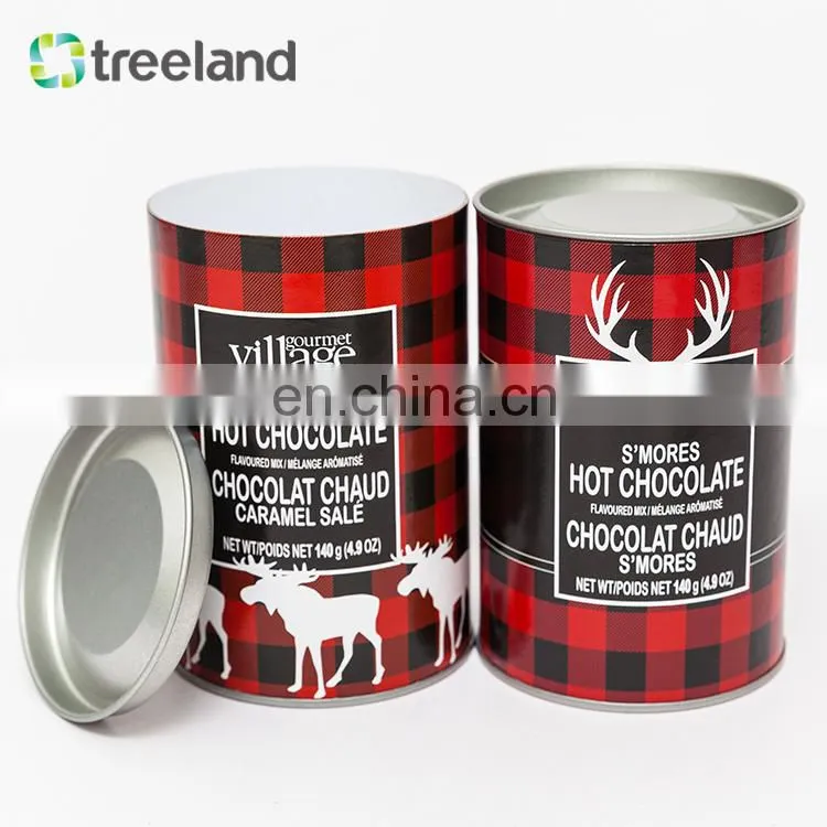 Fancy New Packaging Style Metal Lid Cookie Shortbread Use Round Cardboard Tube Packaging