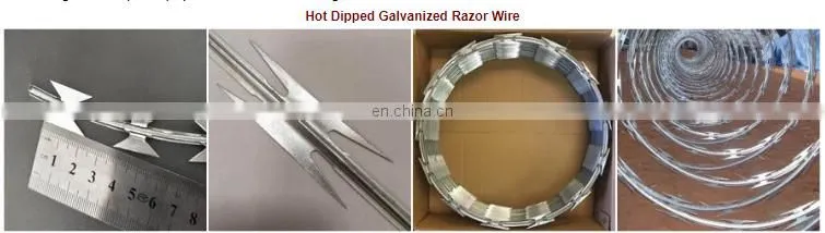 Barbed razor wire for security BTO-22 Galvanized Razor Barbed Wire Concertina Wire Coil for military