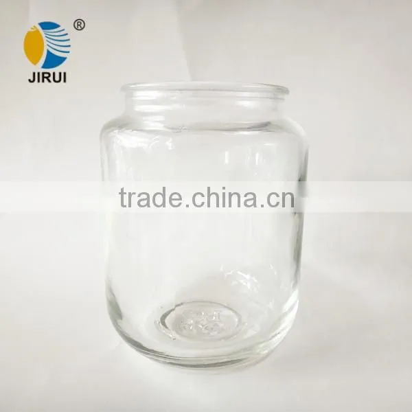 400ml transparent glass drinking mason jar without cap