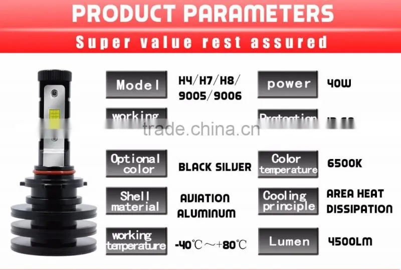 9007 high power Philipschip Auto headbulb 9005 highpower Canbus kit h7 h8 h11 h16 hb3 hb4 9004 9007 h13 car LED bulb