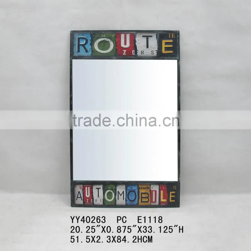 rectangle shape metal wall mirror for home