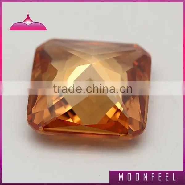 wholesale champagne square shaped zirconia gemstone