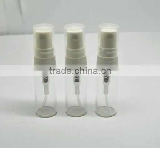 3ml clear glass atomizer with plastic pump sprayer