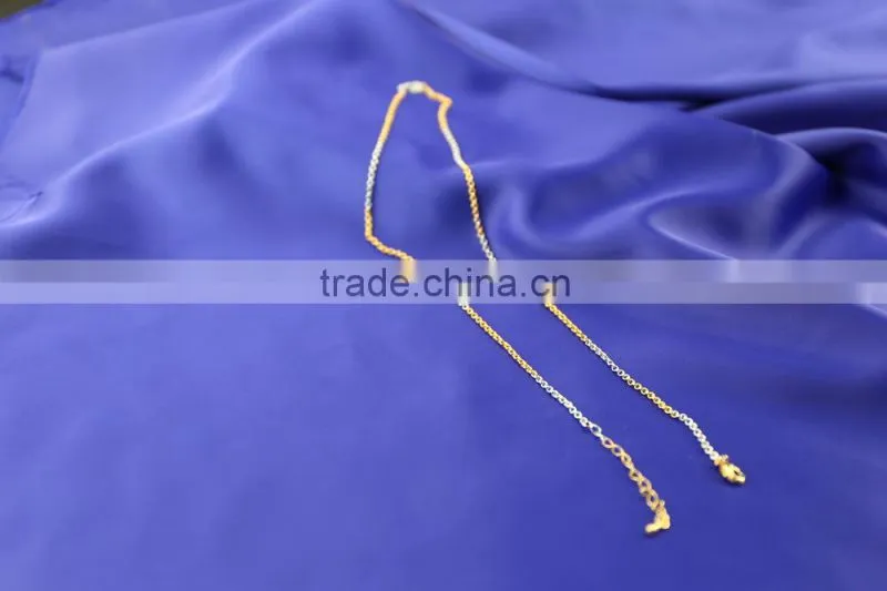2015 summer popular gold and rhodium plated thin chain jewelry