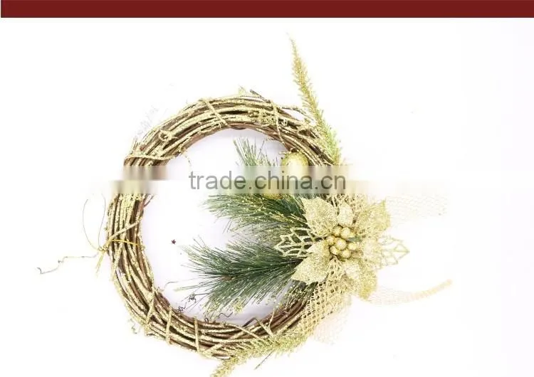 Glitter Christmas Garland Pine Flower Xmas Tree Decorations Party Ornaments Artificial Wholesale Suppliers