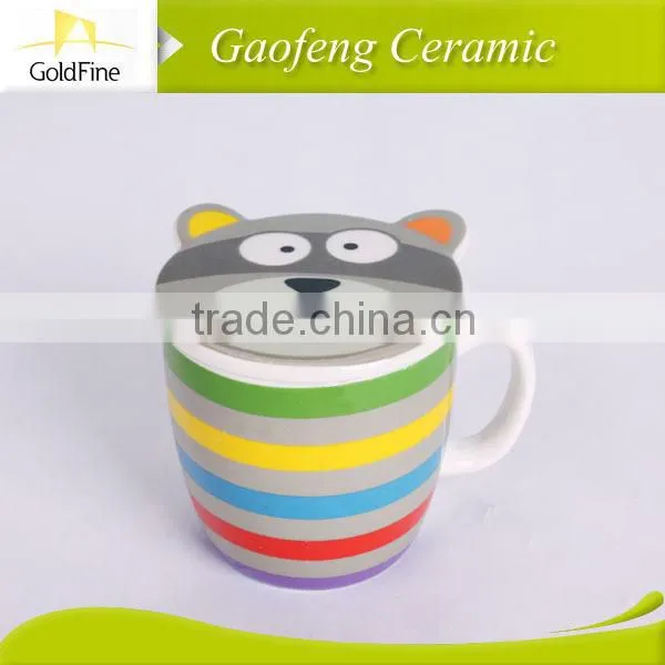 coated animal ceramic cups